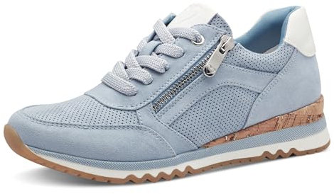 MARCO TOZZI Damen Sneaker flach mit Reißverschluss Vegan, Blau (Polar Comb), 37 EU