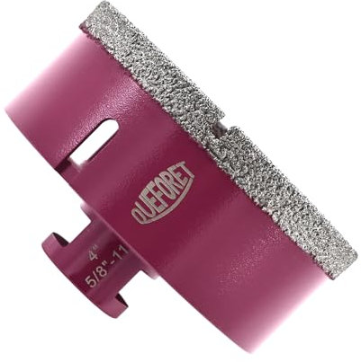 QUEFORET Foret diamant 100 mm – Scie cloche diamant sec pour céramique, porcelaine, carrelage, marbre, granit, filetage 5/8-11 pour meuleuse d'angle