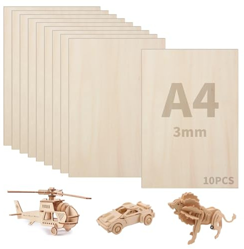 10 Stück 300x200x3mm Sperrholzplatte, Lindensperrholz,Dünne Blätter aus Balsaholz, Für DIY-Modellkunsthandwerk, Schnitzereien und Schiffsmodellbauprojekte