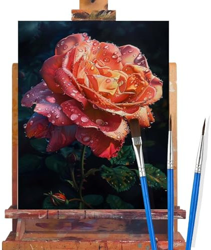 Malen Nach Zahlen Erwachsene Rose,Blume Malen Nach Zahlen DIY set Handgemalt Ölgemälde,Mit Pinseln und Acrylfarbe,Bastelset Erwachsene Frauen für Geschenke und Home Wand Dekor (Rahmenlos,90x120cm) G36