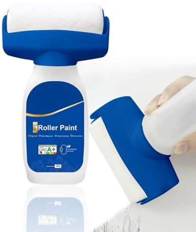 White Paint for Walls,Paint with Roller,Wall Repair Rolling Brush,Fast-Drying & Water-Based White Wall Paint,Integrated Paint Roller Kit,Wall Filler Paint Covers Graffiti,Stain,Scratch,Patch Repair