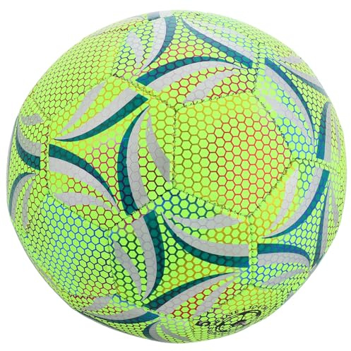 BESTonZON Pallone da Calcio Luminoso Misura per Adulti e Ragazzi Palla da Calcio Glow in The Dark Sicura e Resistente per Allenamento e Partite Notturne