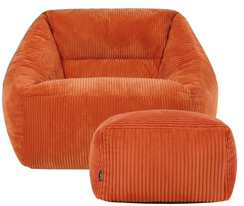 Icon Natalia Sitzsack Sessel und Hocker mit Füllung, Orange