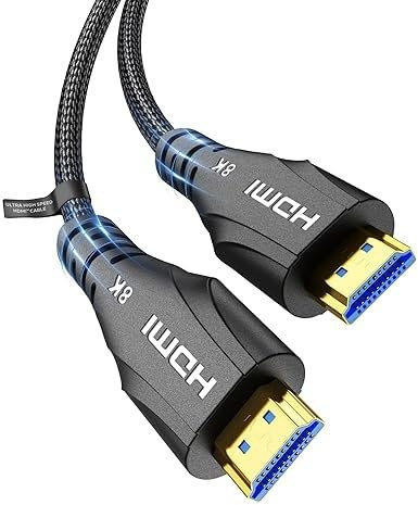 TRANYOO 8K HDMI Cable 3M – Ultra High-Speed Braided Cord, 48Gbps, Supports 8K@60Hz & 4K@120Hz/144Hz, Compatible with Roku TV, PS5, HDTV, Blu-ray