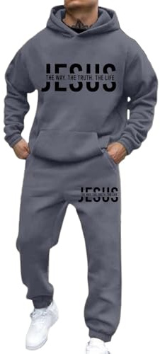 Herren Jogginganzug Set 2 Pcs Sweatsuit Outfits Mit Hose Männer Und Herren Jogginghose Casual Sportanzug Kapuzenpullover mit Letterprint Jogginghose als lässiges Streetwear Set für den Alltag