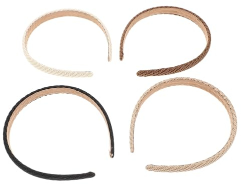 Gogogmee Lot de 4 Bandeaux Tricotés Doux pour Femmes Haute Haut Tête Polyvalents pour Soins du Visage et Maquillage Couleurs Assorties Beige, Marron, Kaki, Noir