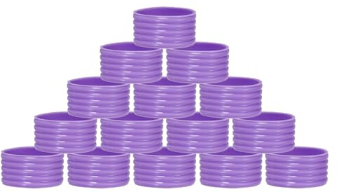 QUARKZMAN Aro De Empuñadura De Raqueta De Tenis Anillo De Goma para Raqueta Aro Antideslizante Y Absorbente para Mango De Bádminton Y Squash Color Púrpura 15Pcs