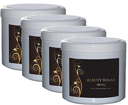 Beauty Sugar strong Sugaring Paste im Vorteilpack - 4 XXL Dosen 600g zum Vorteilspreis - TESTSIEGER - Zuckerpaste zur Haarentfernung