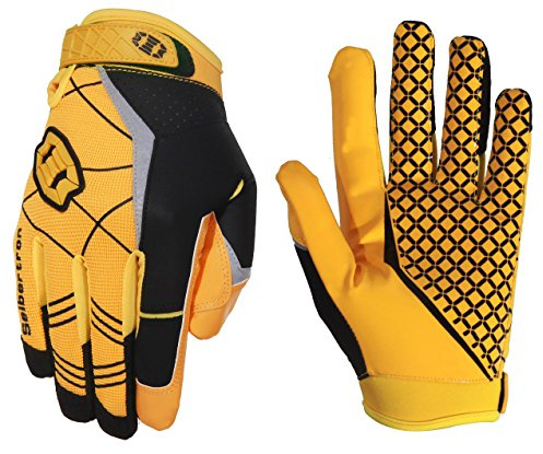 Seibertron Pro 3.0 Elite ultra-stick sport mottagare handske amerikansk fotbollshandskar Yellow Adult L