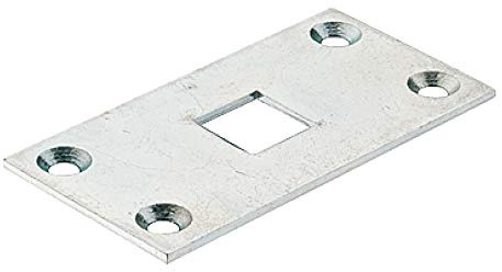 JUVA Strike plate for gate bolt and floor latch, H10316, galvanised steel, rod guide for 16 mm rods, made in Germany, 1 piece, rod base plate for gate locking.
