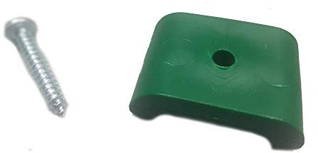 Fencing, Mesh, Weld Mesh, Wire Support Clips Fasteners Ideal for Attaching to Wooden Posts, Fencing & Walls. Green Plastic Including Screw. (Pack of 50)