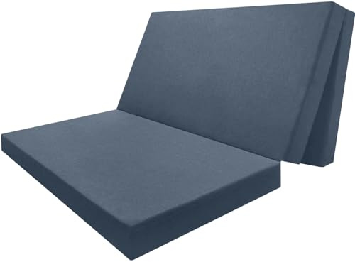 DecorQUALITY - Colchon Plegable Camper, Colchón con Espuma Plegable – para Furgonetas Camper, Cama Invitados, Camión o Caravana (Azul 80 x190 x10 cm)