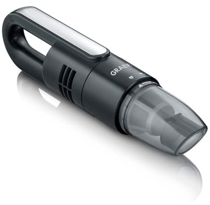 GRAEF. Akku-Krümelsauger KC502EU, herausnehmbares 2-Fach Filtersystem HEPA F6 x Nylon Filter, 7.4V Li-Ionen Akku, 2000mAh, beutellos, Schwarz