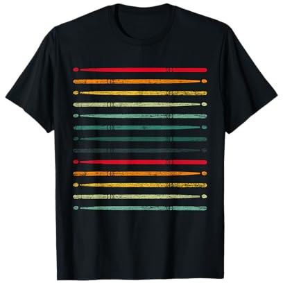 Cadeau Pour Drummer Retro Baguette De Batterie Drums T-Shirt