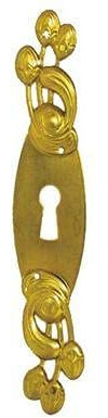 Antikhof Möbelbeschlag Jugendstil Messing geprägt,Größe: 2,3 x 12,0cm,Bestellnummer: JML 303, Dunkelbraun