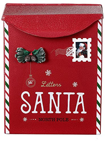 Holyart Boîte aux Lettres Noël Rouge 30x25x10 cm