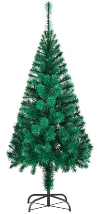 Weihnachtsbaum kunstbaum 210cm Künstlicher Weinachts Baum Deko, PVC Christbaum Weihnachtsdeko, Tannenbaum inkl. Metallständer (Grün, 2.1 m)