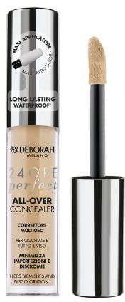 Deborah Milano – Correttore Fluido 24 Ore Perfect All-Over Concealer, 3.1 Nude, Long-Lasting e Waterproof, Coprenza ad Alta Tenuta, Minimizza Imperfezioni, Occhiaie e Discromie del Viso