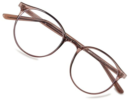 Lanomi Rund Blaulichtfilter Brille ohne Sehstärke für Damen Herren | Mode Brillengestell,UV400 Schutz,Oval Dünn TR90 Rahmen,Federscharniere, 3 Farben, Ultraleicht für Computer & Alltag