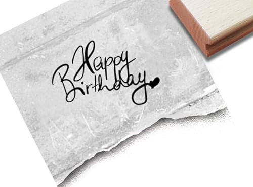 Stempel Happy Birthday - Textstempel Glückwünsche Geburtstag Karten Geschenkanhänger Gutschein Basteln Geburtstagsdeko Scrapbook - zAcheR-fineT