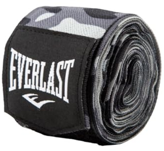 Everlast Spark 305Cm Boxbandagen 3m (Schwarz/Geo), Bandagen für Boxen | Hand Wraps, Handgelenk, Handschutz, Training, Erwachsene, Jugendliche, Anfänger, Fitness, Damen, Männer