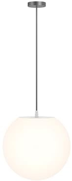 MAYTONI DECORATIVE LIGHTING Mininalista Pendelleuchte für den Außenbereich, Kugel, 1-flammig, aus Kunststoff, weiß, schwarzes Kabel, höhenverstellbar, für 1 x E27 30 W, nicht inkl IP54