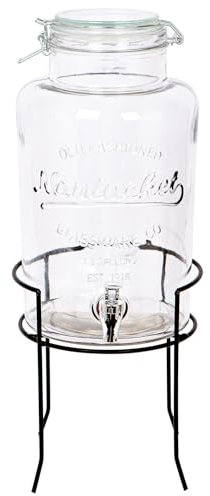 Rink Drink 6.5L Drinks Dispenser with Tap & Stand - Large Home Kitchen Outdoor Black Tap Water Dispensing Jug Indoor Juice Punch Bottle for BBQ, Party, Picnic, Events, Buffets
