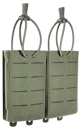 Tasmanian Tiger TT 2 SGL Mag Pouch Bel M4 MKIII robuste Magazin-Tasche zur Aufnahme von Zwei M4-Magazinen mit elastischem Kordel-Verschluss und Molle-System, Oliv