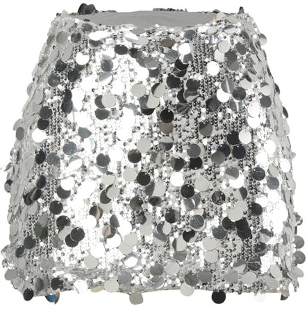 Hsternexy Rock Glitzer Damen Knielang Pailletten Elegant Glitzer Rock Glitzerrock Festlich Kurz Glitzer Pailettenrock Pailletten Rock Mini Midi Silber Rock Glitzer Faltenrock