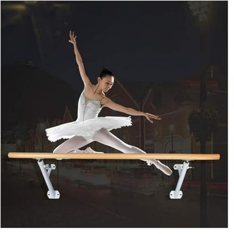 JDSHFEN Wandmontierte Ballettstange für Kinder und Erwachsene, einzelne Ballettstange höhenverstellbar 80–120 cm, Ballettausrüstung, Studio, Tanz, Stretching, Yoga, Pilates