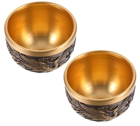 TOPBATHY 2 Pezzi Di Bronzo Bicchiere Da Tè Rame Modello Drago Tazza Di Tè Tazza Di Tè Articoli Da Tè Modello Antico Tazza Di Tè Decorazioni Per La Casa Stile Cinese Retrò Tazza Di Tè Tazza