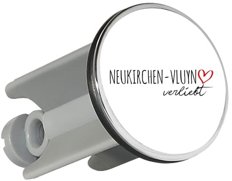 Huuraa Waschbeckenstöpsel Neukirchen-Vluyn verliebt Geschenk | Universal Stopfen 4cm höhenverstellbar Abflussstopfen Geschenkidee Stöpsel mit Motiv für das Waschbecken