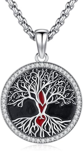 Eusense livets träd hänge 925 sterlingsilver halsband träd liv gåvor smycken för mors dag kvinnor kvinnor flickor, Sterlingsilver