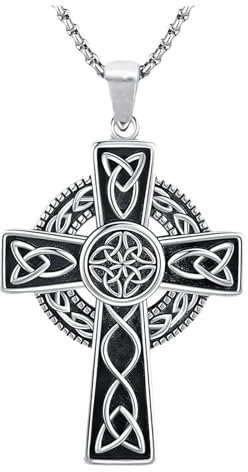 Keltisches Halskette ViKing Kreuz Kette Pfeil Dolch Keltisches Kreuz Anhänger Keltisches Knoten Kette Keltisches Anhänger Amulett Schmuck für Herren Sohn Jungen Damen
