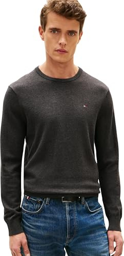 Tommy Hilfiger Essential Ssnl Cotton Crew Neck Mw0mw39999 Pull-over Homme, Grey (Dark Grey Heather), XL
