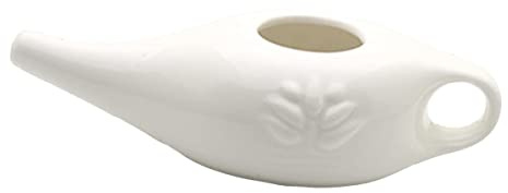 Asyduey Olla Neti de CeráMica de 250 Ml, Olla para Limpieza de Nariz, Duradera, una Prueba de Fugas, para Enjuague Nasal, Lavado de Nariz, Hombres y Mujeres,