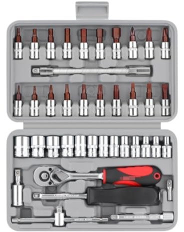 Caisse A Outil Malette Outils Jeu De Clés À Douille 40 Pièces, Kit D'outils Manuels, Clé À Cliquet Pour Ensemble D'outils De Réparation Automobile Boite A Outils Complete