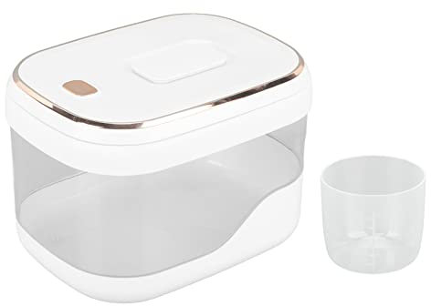 Rice Storage Container Press Type Rice Bucket Airtight Food Container Rice Holder Bin Measuring Cup Grain Dispenser Rice Canister Small Grains Beans Rice (10KG)