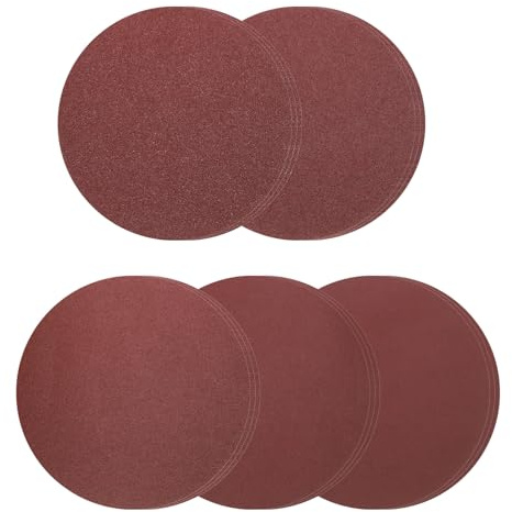 sourcing map 15pcs 200mm Sanding Discs, 40/60/80/120/180 Grits Aluminum Oxide Hook & Loop Stick Back Sandpapers Round Sander Papers, Sand Auto Car Paint, Wood, Metal (3pcs of Each Grit)