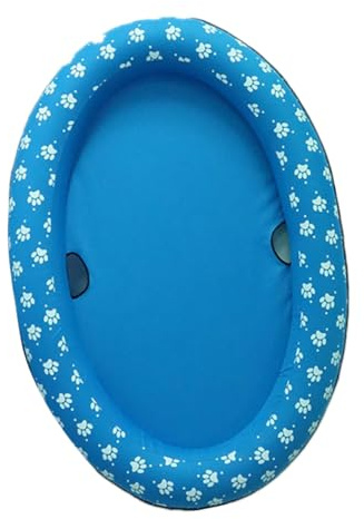 KOMBIUDA Portable Foldable Pet Inflatable Pool with Material Blue Swimming for Dogs Cats Outdoor Use Easy to Store and Carry