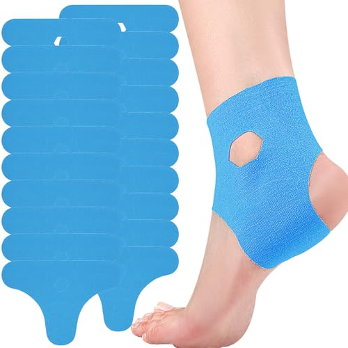 20 Stück Precut Kinesiotapes Sprunggelenk, Wasserfestes Elastisches Physio Tape für Knöchel, Hautfreundliches Sport Tape Truetape für Sprunggelenk & Knöchel Unterstützung