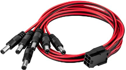 Hkfgdjdl Cable de alimentación, tarjeta gráfica de 6 pines a DC5525 5521 18 AWG, cable resistente de 30 cm/50 cm/100 cm de longitud para tarjeta gráfica