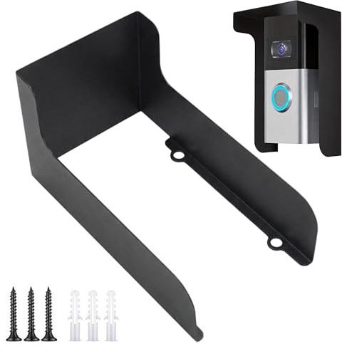 Doorbell Rain Cover Bracket kit,Adjustable Angle Mounting Bracket | Compatible with Video Doorbells 2/3/4,Video Doorbell Mounting Plate Bracket,Anti Glare and Height Weather Protector