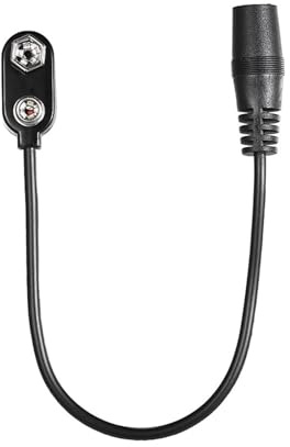 Pongnas 3 Pièces Câble Métallique en Plastique Noir 20 Cm de Longueur Connecteur à Pression Convertisseur de Pince de Batterie 9 V Prise Femelle de 2,1 Mm 5,5 Mm pour Alimentation de (1 Paquet)