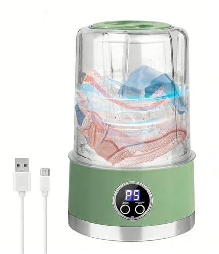Mini Lavadora Portátil 1L | Equipo de Limpieza Profunda Recargable Doble Modo Recargable para Ropa Interior, Calcetines, Prendas Delicadas y Trapos de Cocina