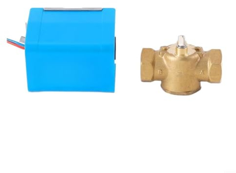 Valvola elettrica a due vie da 3/4 o 1, filettatura femmina in ottone per riscaldamento a pavimento e HVAC, controllo del flusso d'acqua per soluzioni di acqua calda fredda e glicole (6 punti)