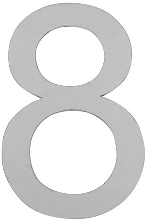 ARREGUI SEC11-T2 Número de Casa Exterior de 12 cm de altura | Placa de Señalización de Acero Inoxidable Satinado | Número de Puerta | Letra de Casa | Número de Vivienda, Piso o Escalera | Número 8