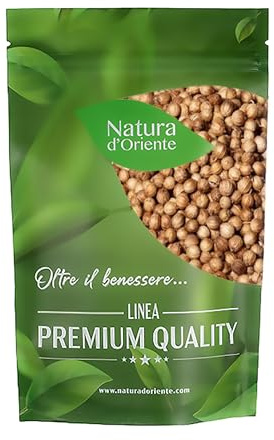 NATURA D’ORIENTE Coriandolo in Semi 500g | Spezia Aromatica Naturale per Cucina, Pane, Curry e Infusi | Semi Interi Selezionati