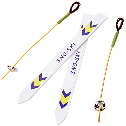 EFCO – Miniatur-Ski-Set, weiß, 9 cm, 4-teilig