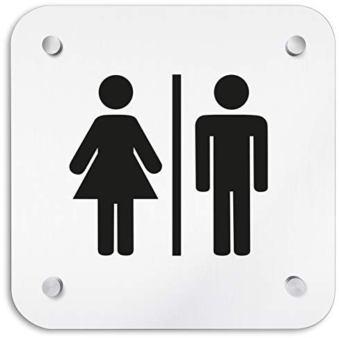 Türschilder24 Aluminium Wandschild 200 x 200 mm • Toiletten WC • Hinweisschild - Türschild aus 1,5 mm starkem Aluminium • Inklusive Befestigungsmaterial + Wandmontage